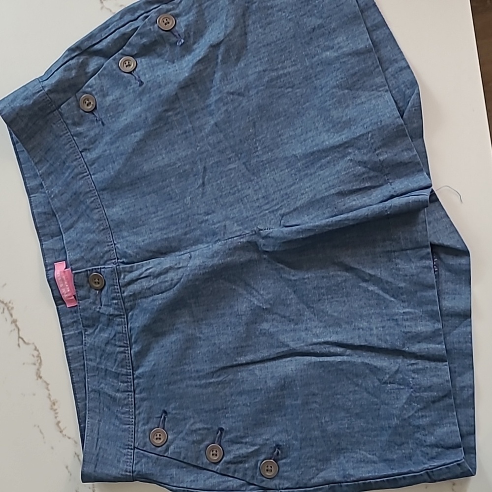 Isaac Mizrahi Button Front Blue Sailor Shorts Size 8